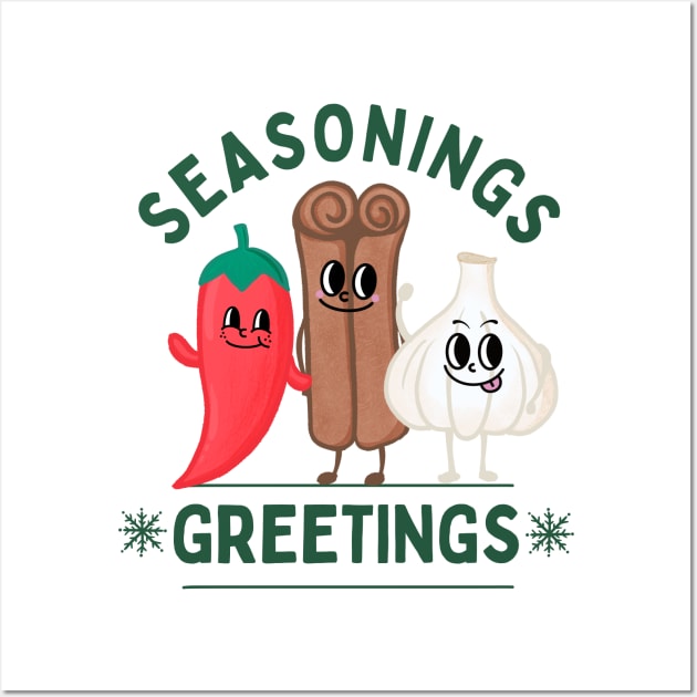 Seasonings Greetings Cartoon Wall Art by Midnight Pixels